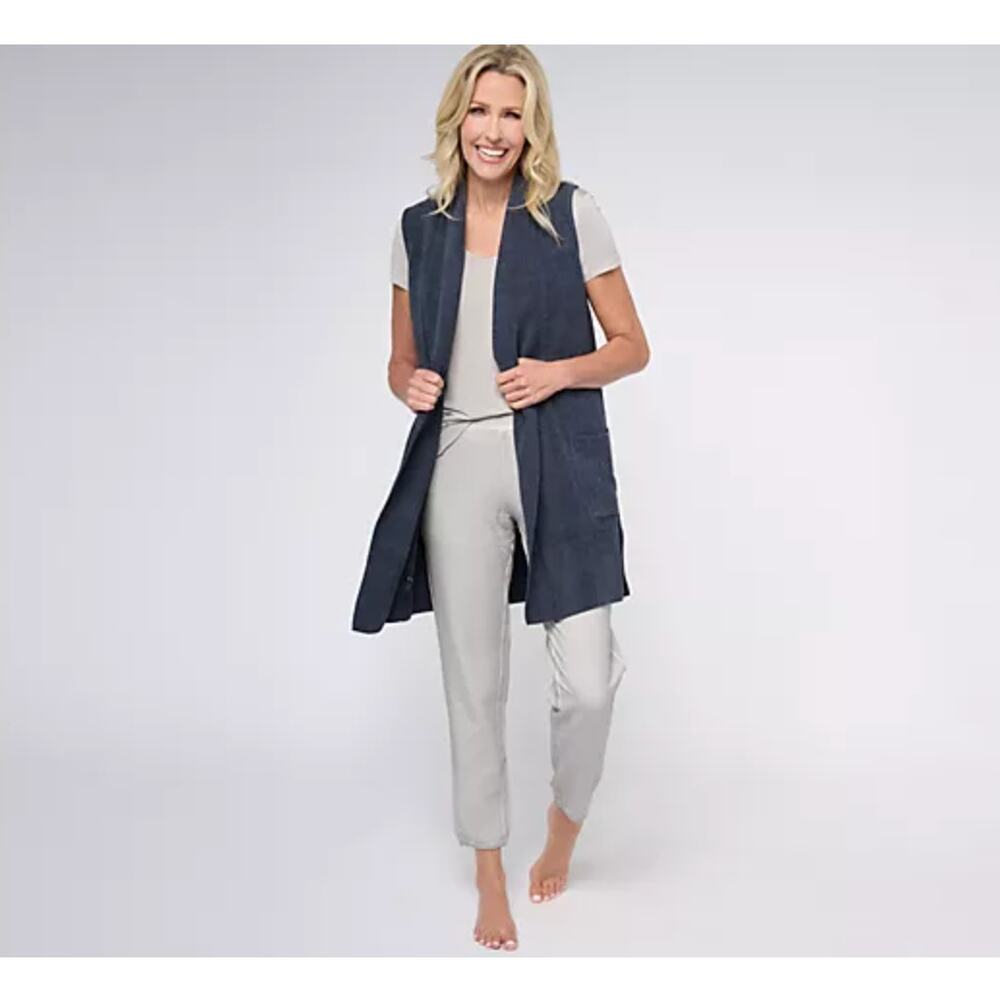 Barefoot Dreams CozyChic Ultra Lite Shawl Vest Tidewater Blue 2X NWT
